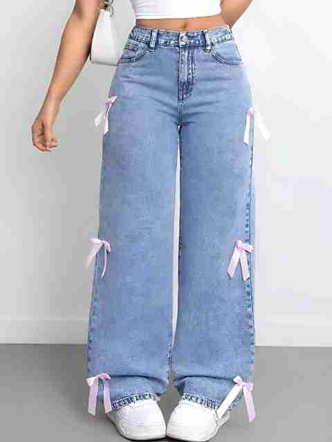 BEAUTEEY Women Straight Fit High Rise Light Blue Jeans - Image 2