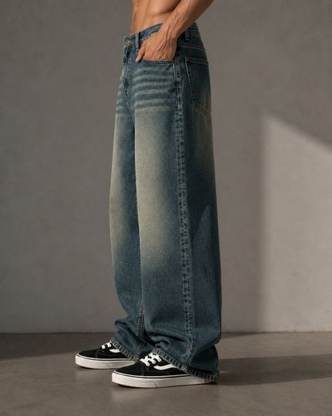sanedi Men Baggy Fit High Rise Green Jeans - Image 6