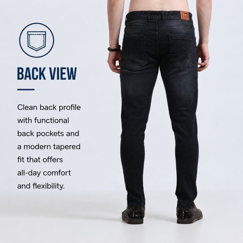 USD Men Skinny Mid Rise Black Jeans - Image 6