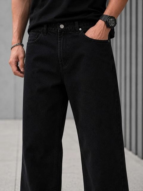 AzureAttire Men Straight Fit Mid Rise Black Jeans - Image 8