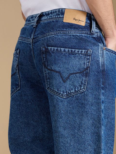 Pepe Jeans Men Relaxed Fit Mid Rise Blue Jeans - Image 8