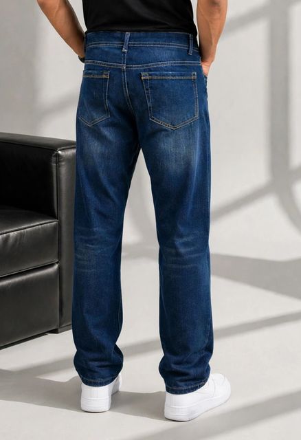 mevan Men Straight Fit Mid Rise Blue Jeans - Image 3