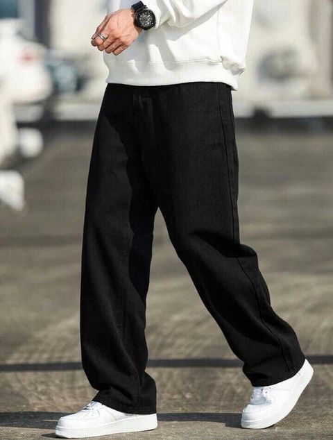 DENIM BOLD Men Loose Fit Mid Rise Black Jeans - Image 4