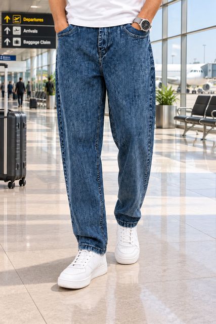 KITRY Men Relaxed Fit Mid Rise Dark Blue Jeans - Image 6