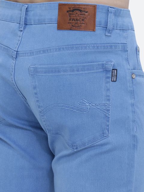 AWACK Men Slim Mid Rise Light Blue Jeans - Image 6