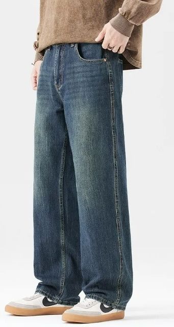 UPLIVA Men Wide Leg High Rise Blue Jeans - Image 5
