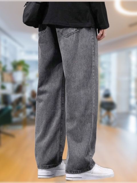 DENIM LOOK Men Baggy Fit Mid Rise Grey Jeans - Image 6