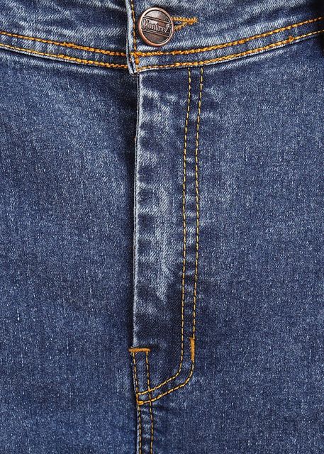 MONTREZ Men Straight Fit Mid Rise Blue Jeans - Image 7
