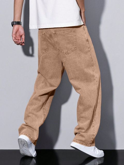 METRONAUT Men Straight Fit High Rise Brown Jeans - Image 7