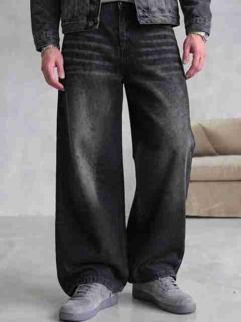 Yagan Men Baggy Fit Mid Rise Black Jeans - Image 2