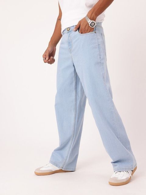 DYENE Men Loose Fit Mid Rise Light Blue Jeans - Image 4