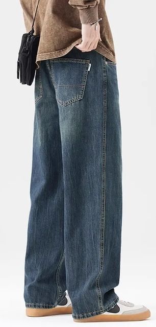 UPLIVA Men Wide Leg High Rise Blue Jeans - Image 4