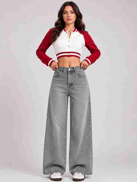 KOTTY Women Flared High Rise Grey Jeans - Image 5