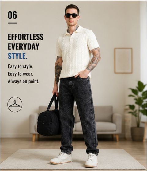 USD Men Mom Fit Mid Rise Black Jeans - Image 8