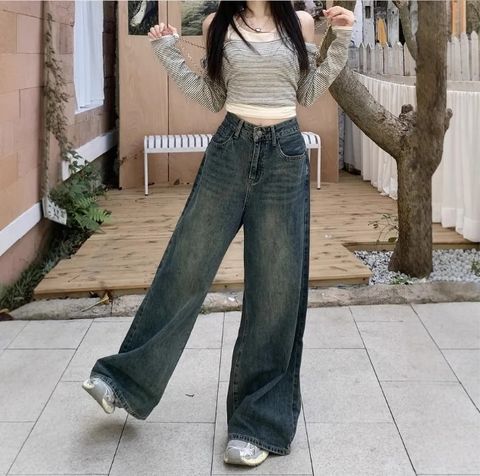 UPLIVA Women Wide Leg High Rise Blue Jeans - Image 7
