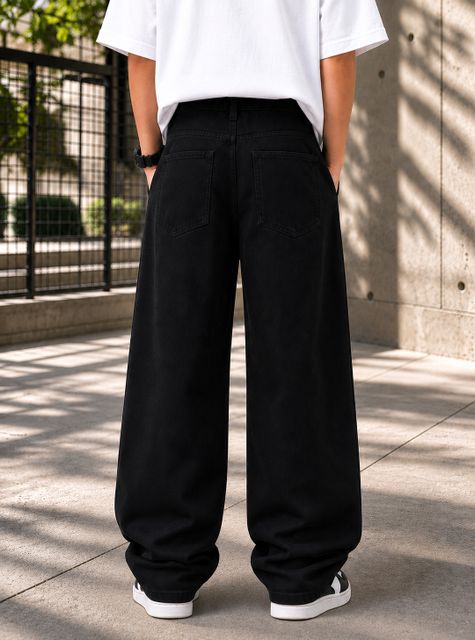 ARTVISION Boys Loose Fit Mid Rise Black Jeans - Image 6