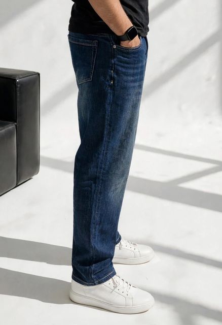 mevan Men Straight Fit Mid Rise Blue Jeans - Image 4