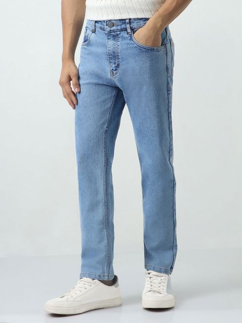 Urbano Fashion Men Slim Mid Rise Light Blue Jeans - Image 6