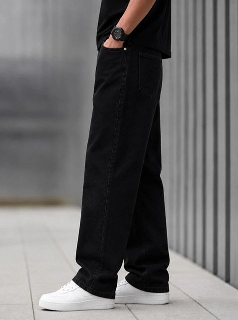 yanger boys Men Straight Fit Mid Rise Black Jeans - Image 7