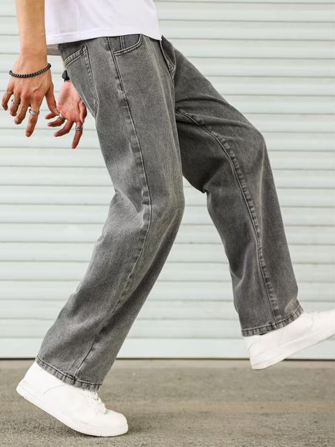 Tashanbaaz Men Straight Fit Mid Rise Grey Jeans - Image 8