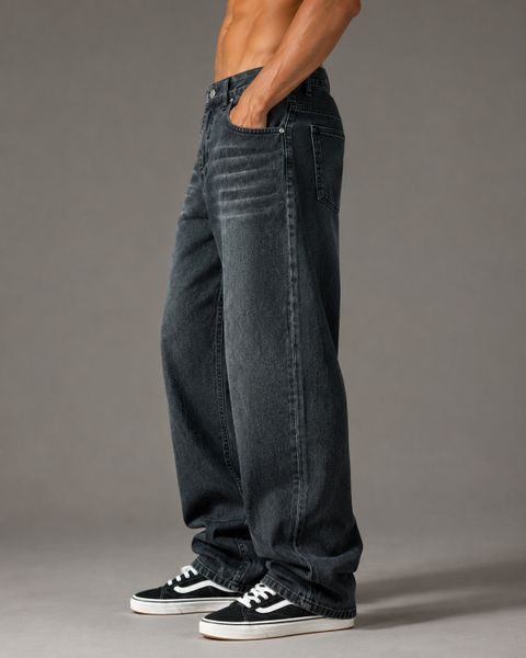 sanedi Men Baggy Fit High Rise Black Jeans - Image 4