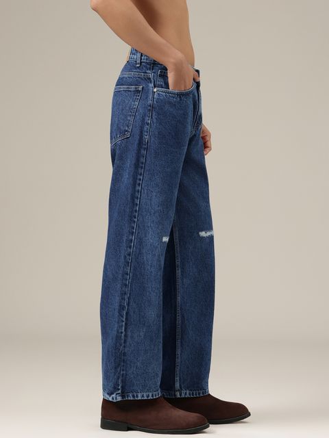 DENNISON Men Loose Fit Mid Rise Blue Jeans - Image 5