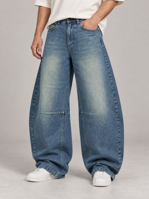 URBAN LEGENDS Men Barrel Fit Mid Rise Blue Jeans - Image 6
