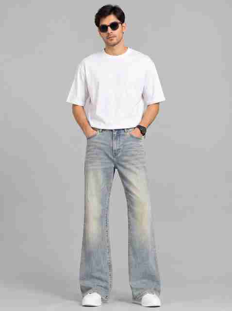 Ambrane Men Boot-Leg Mid Rise Light Blue Jeans - Image 3