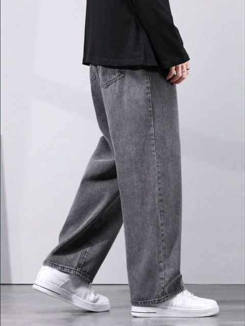 DENIM FIT Men Loose Fit Mid Rise Grey Jeans - Image 7