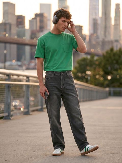 Glitchez Men Relaxed Fit Mid Rise Grey Jeans - Image 6