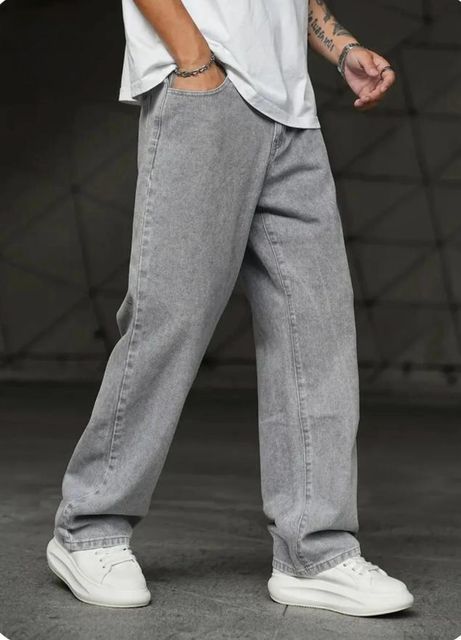 DEYLIGHT Men Loose Fit Mid Rise Grey Jeans - Image 7