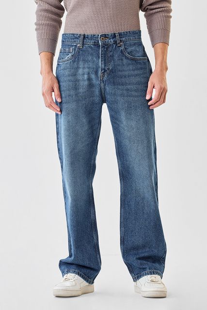 Snitch Men Straight Fit Mid Rise Blue Jeans - Image 7