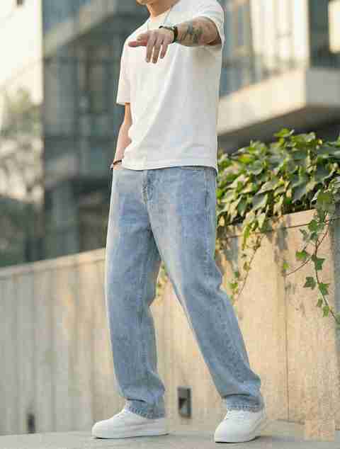 DENIM LOOK Men Straight Fit Mid Rise Light Blue Jeans - Image 5