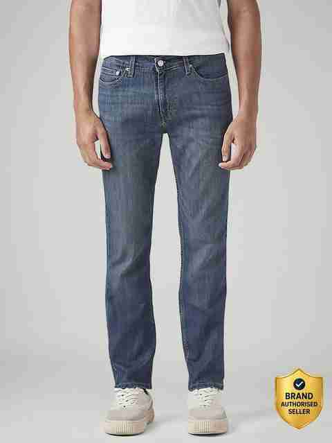 LEVI'S Men Slim Mid Rise Dark Blue Jeans - Image 5
