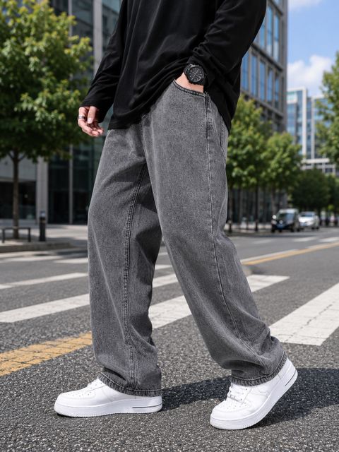 UZRA DENIM Men Straight Fit Mid Rise Grey Jeans - Image 7