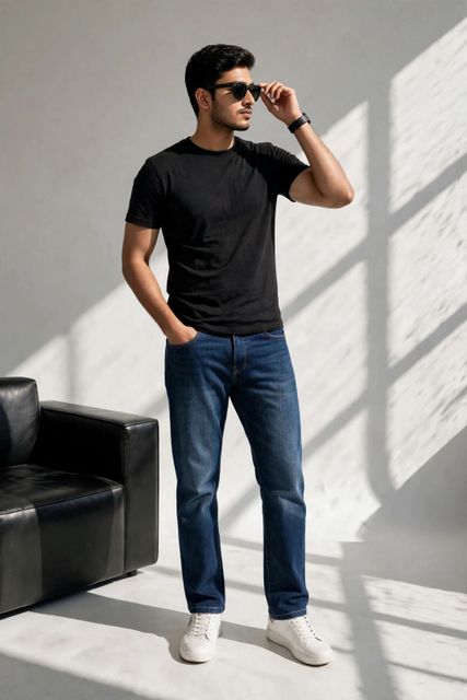 mevan Men Straight Fit Mid Rise Blue Jeans - Image 5