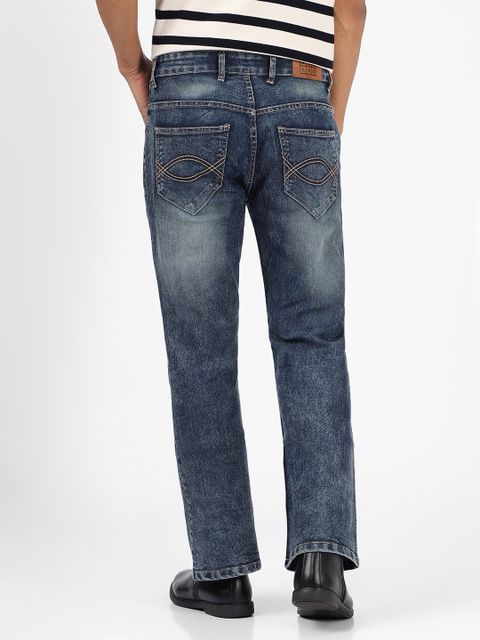 Urbano Fashion Men Boot-Leg Mid Rise Dark Blue Jeans - Image 7