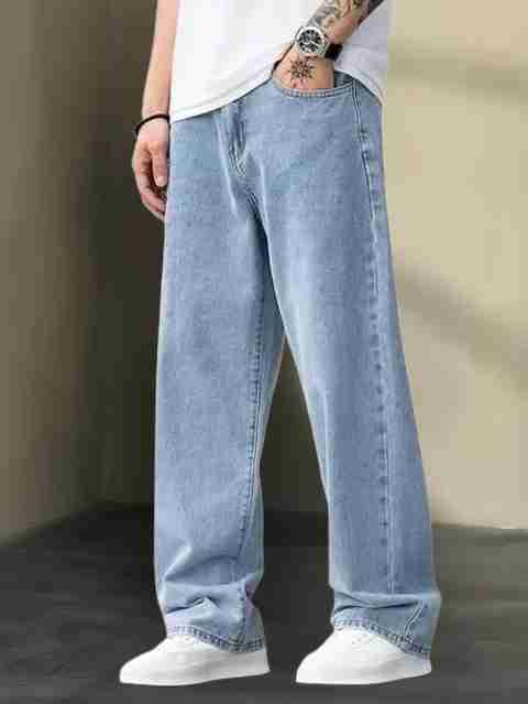 Playfeel Men Loose Fit Mid Rise Light Blue Jeans - Image 2