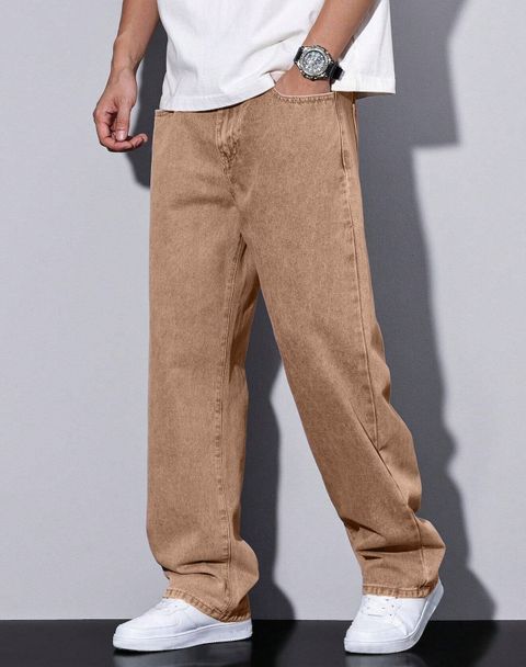 METRONAUT Men Straight Fit High Rise Brown Jeans - Image 6
