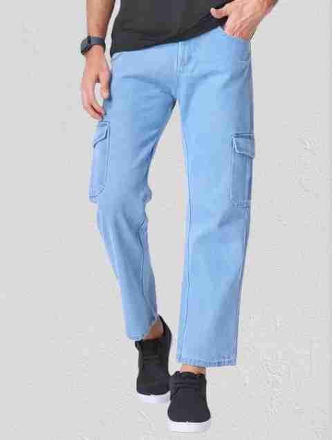 HouseOfCommon Men Loose Fit Mid Rise Light Blue Jeans - Image 2