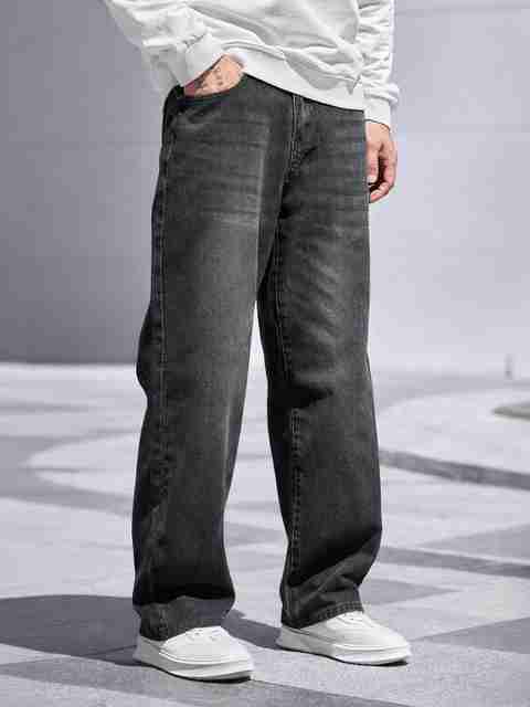 ZARUME Men Loose Fit Mid Rise Grey Jeans - Image 5