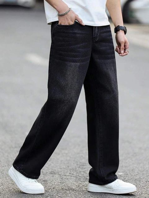 BREGRUUS Men Straight Fit Mid Rise Black Jeans - Image 7