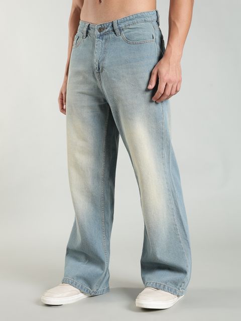 FoulChild Men & Women Wide Leg High Rise Blue Jeans - Image 7