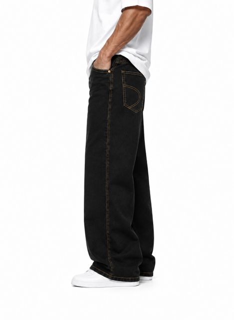 Denvox Men Baggy Fit Mid Rise Black Jeans - Image 8