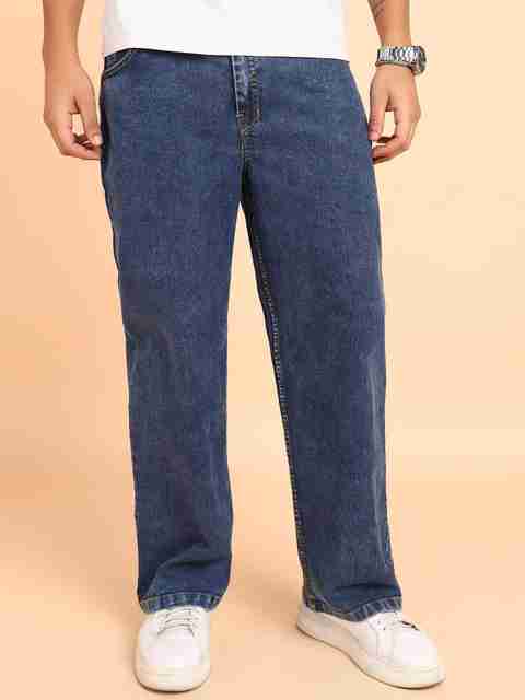 MONTREZ Men Straight Fit Mid Rise Blue Jeans - Image 3