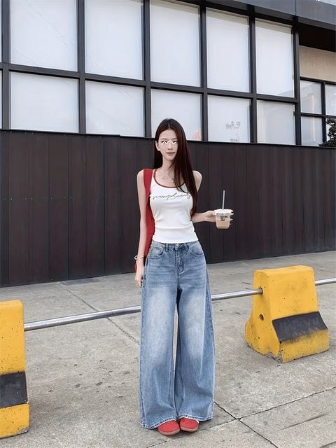 AAV2 Women Wide Leg High Rise Light Blue Jeans - Image 7
