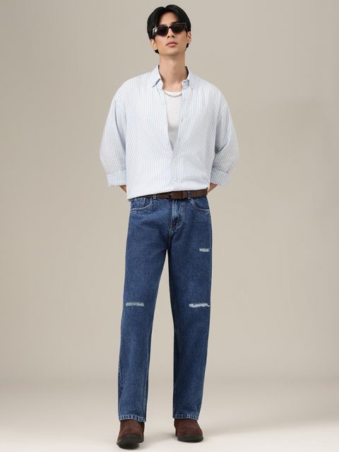 DENNISON Men Loose Fit Mid Rise Blue Jeans - Image 8