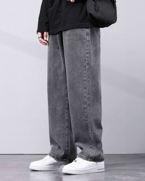 METRONAUT Men Loose Fit Mid Rise Dark Grey Jeans - Image 4