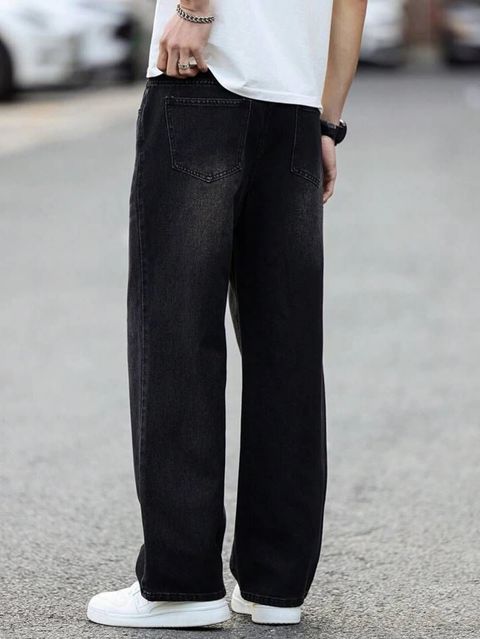 BREGRUUS Men Straight Fit Mid Rise Black Jeans - Image 6