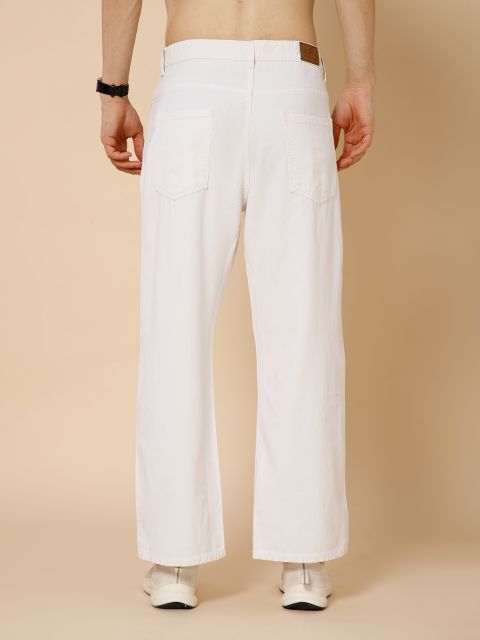 STUDIO NEXX Men Loose Fit Mid Rise White Jeans - Image 8
